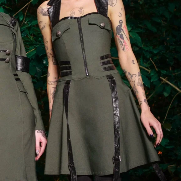 Killstar | Dresses | Killstar Psyops Halter Dress Khaki | Poshmark Killstar | Dresses | Killstar Psyops Halter Dress Khaki | Poshmark
